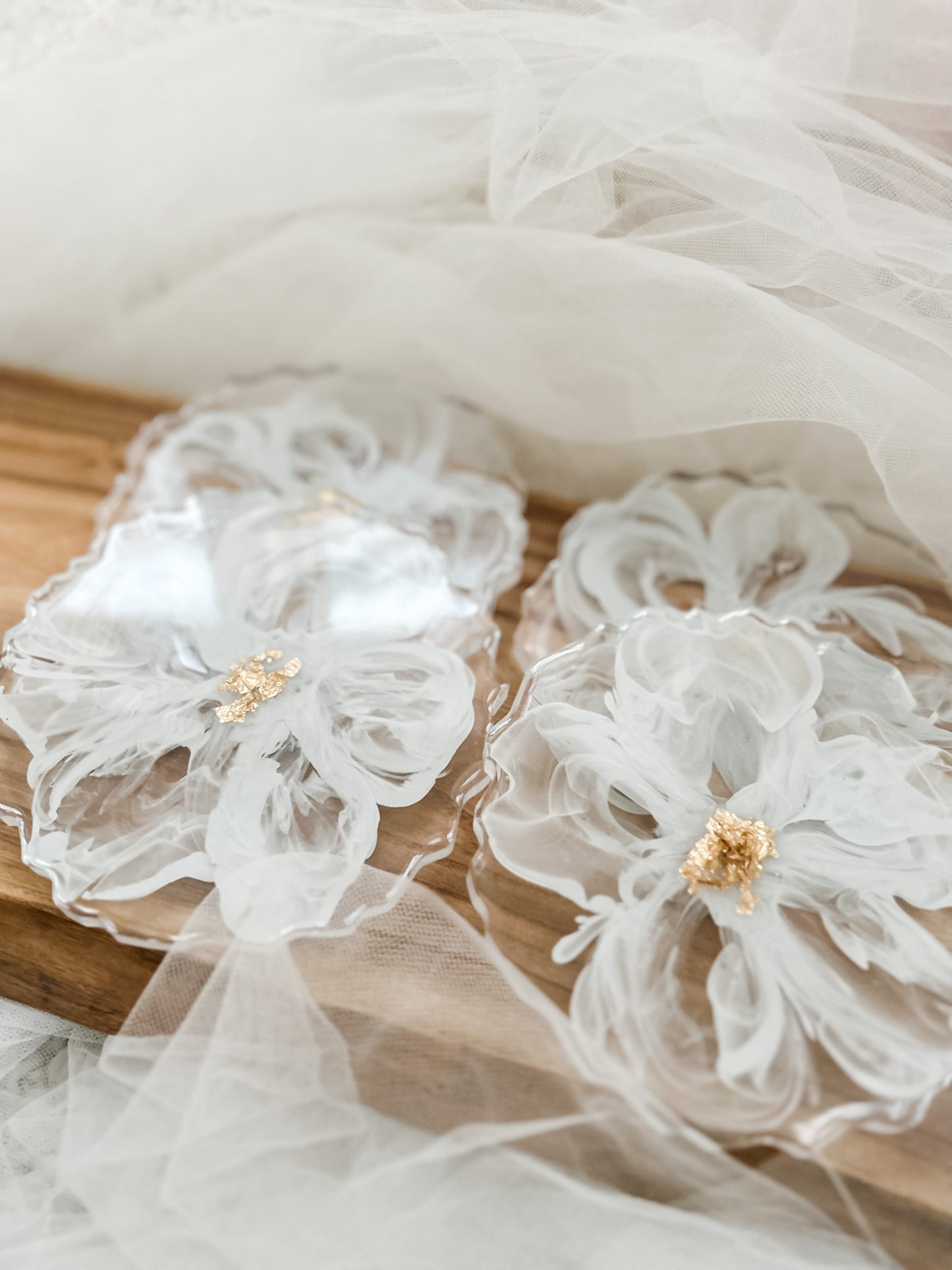 Grey Floral Coaster Set