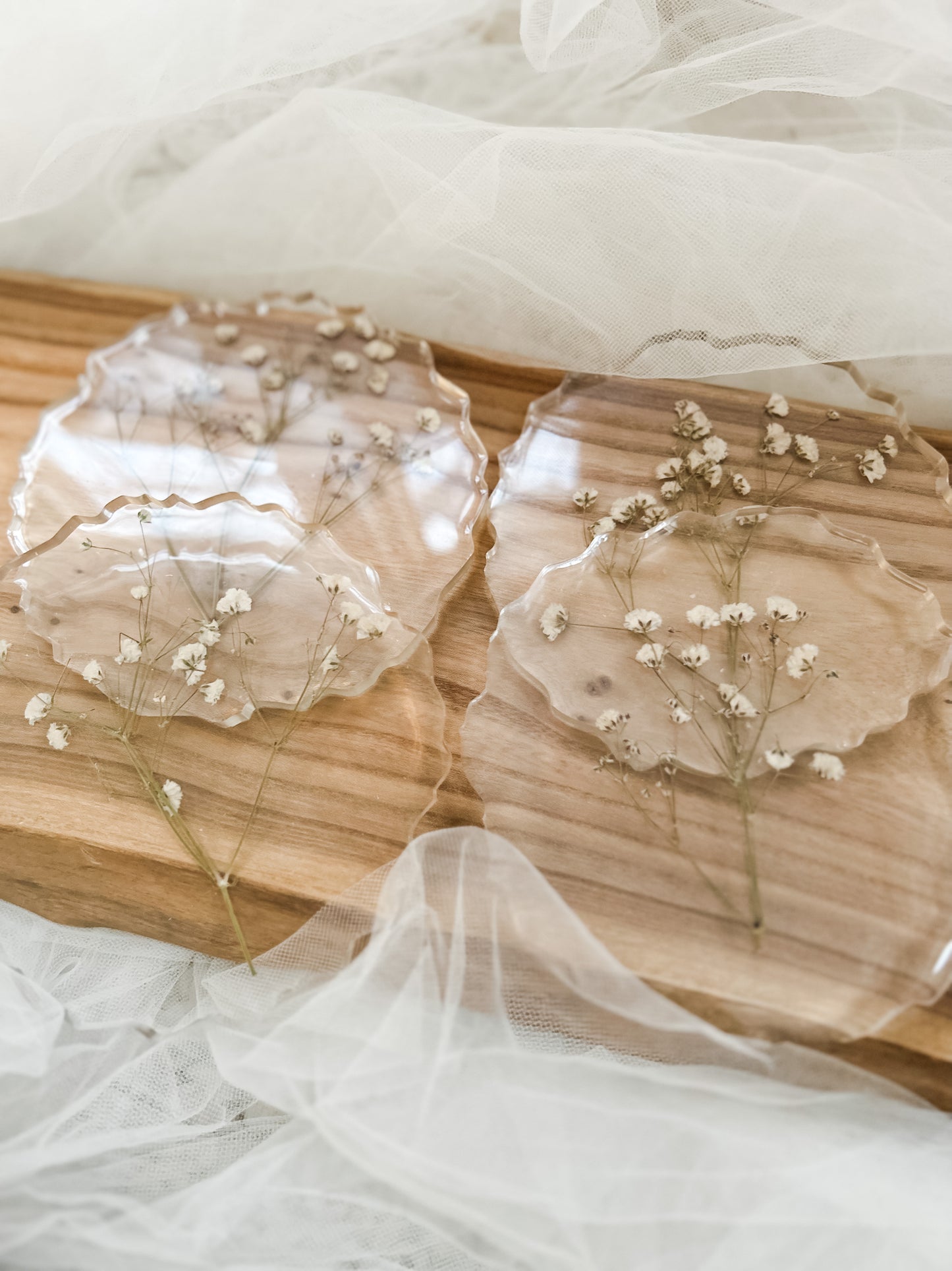 Baby’s Breath Coaster Set