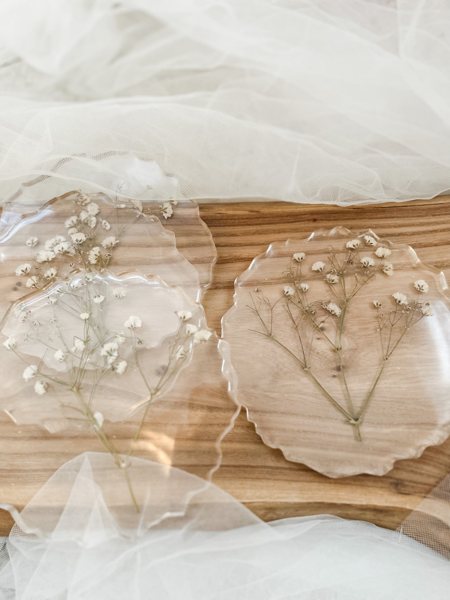 Baby’s Breath Coaster Set