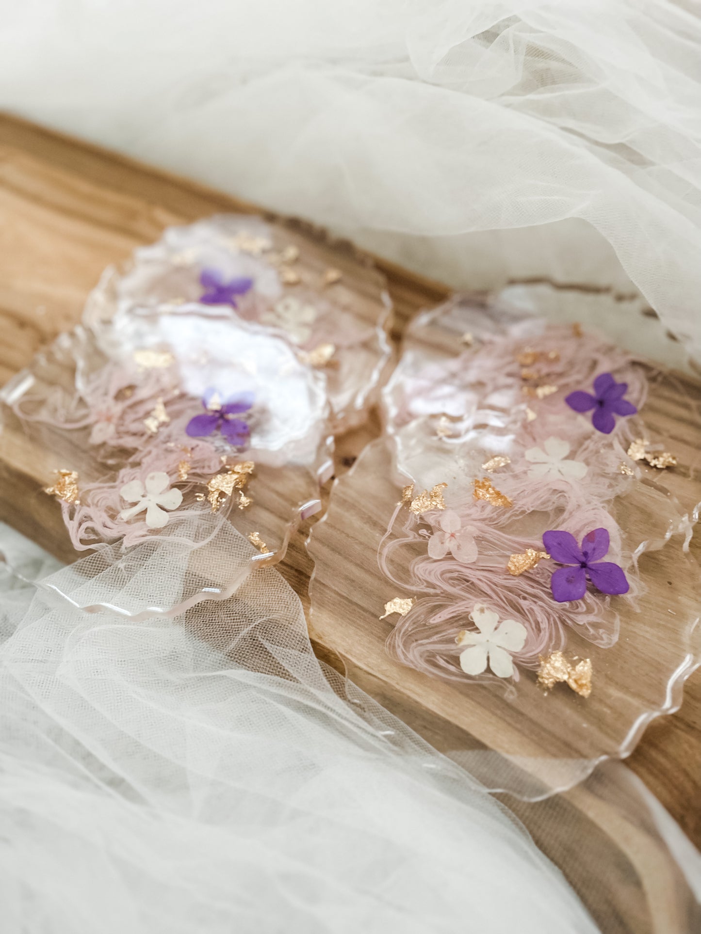 Pink & Purple Floral Coaster Set