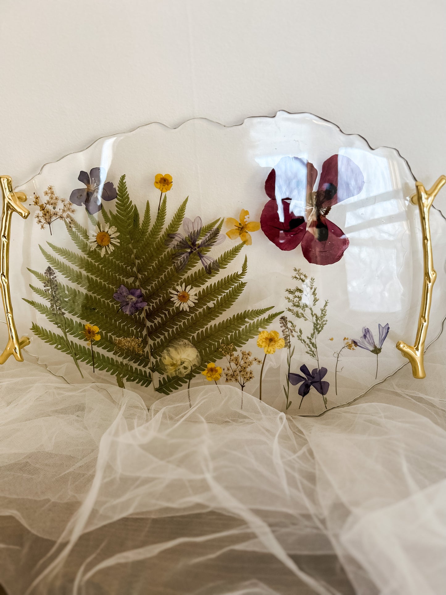 Large Flower Resin Tray