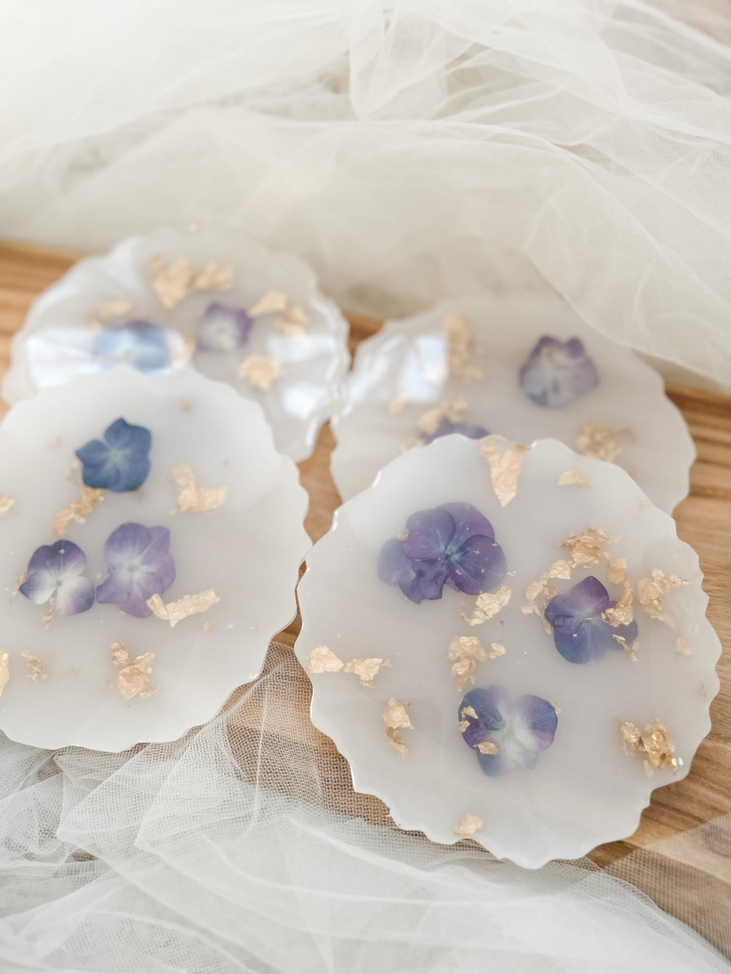 Purple Milk Bath Coaster Set