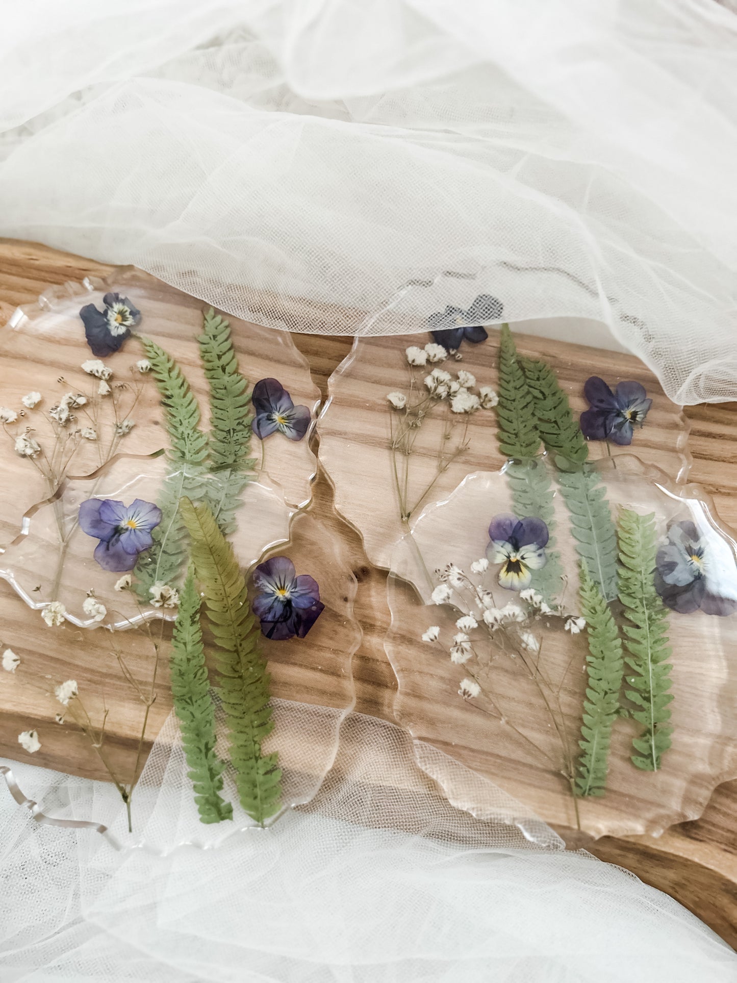 Pansy Flower Coaster Set