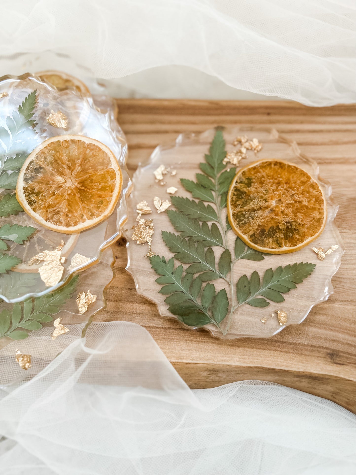 Orange & Fern Coaster Set
