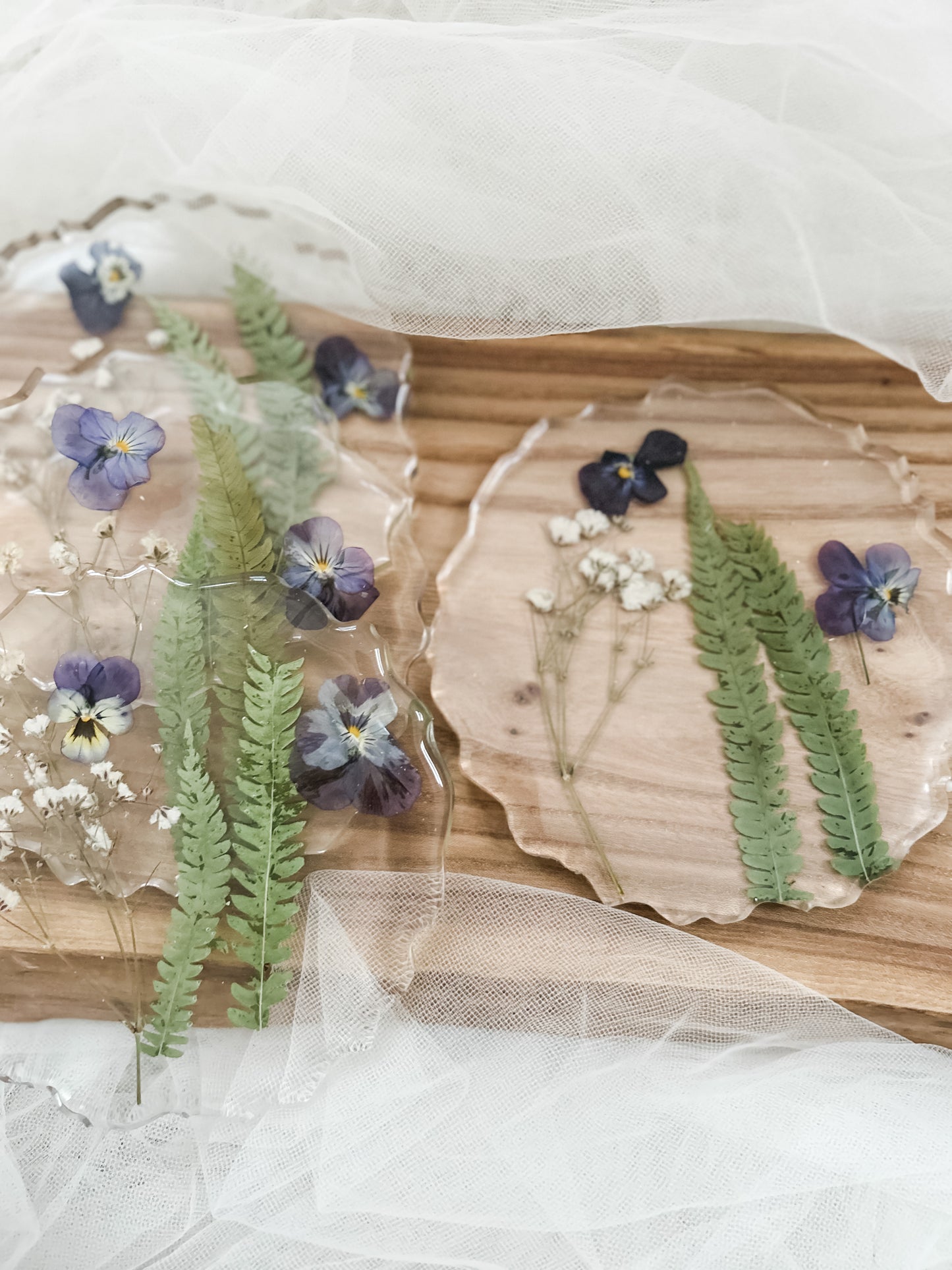 Pansy Flower Coaster Set