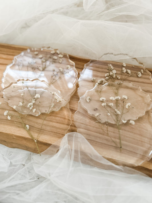 Baby’s Breath Coaster Set